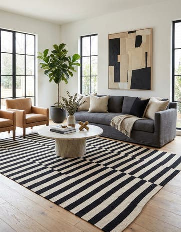 5' 7 x 7' 8 Hand Woven Kilim Modern Wool Rug