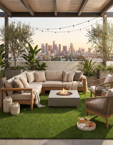 12' x 12' Easy-Clean Grass Indoor / Outdoor Square Rug