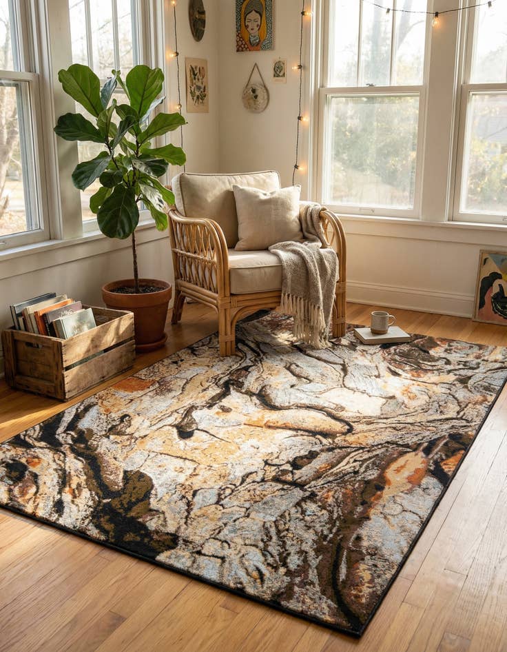 Detail image of 6' x 9' Easy-Clean Modern Indoor / Outdoor Rug