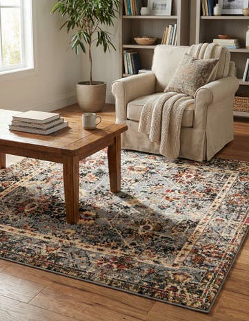 Blue Saturn Square Rug