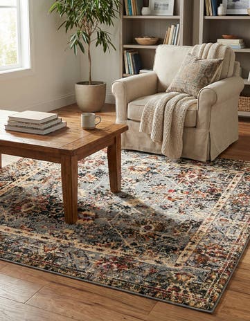 Blue Saturn Square Rug