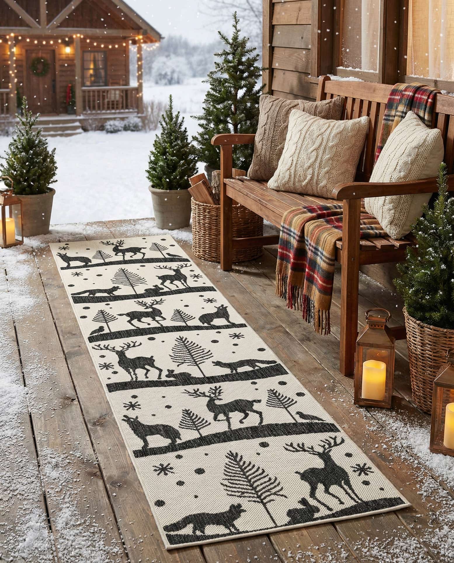 2' x 8' Easy-Clean Holiday Indoor / Outdoor Runner Rug