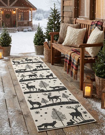 2' x 8' Easy-Clean Holiday Indoor / Outdoor Runner Rug
