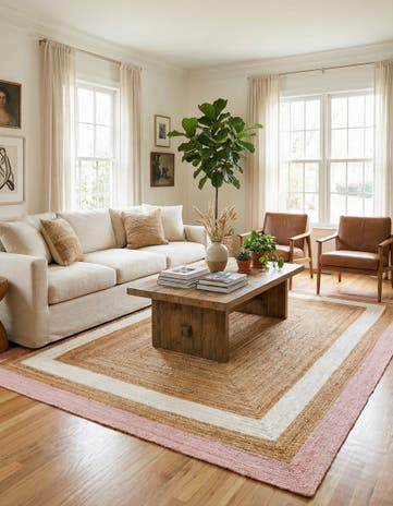 10' x 14' 1 Handmade Braided Jute Rug