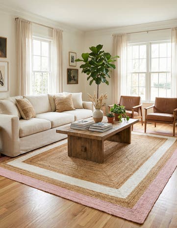 10' x 14' 1 Handmade Braided Jute Rug
