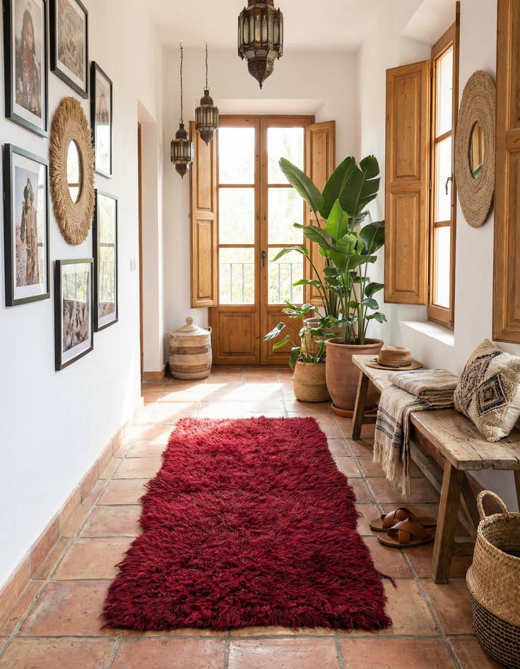 Detail image of 2' x 4' 5  Hand Knotted Moroccan Wool Runner Rug