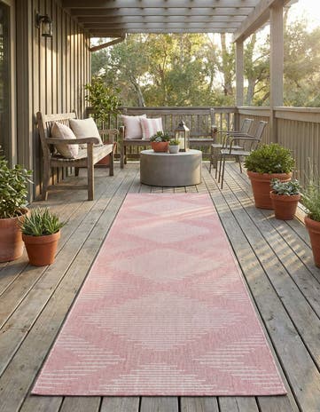 3' 3 x 14' Easy-Clean Modern Indoor / Outdoor Runner Rug