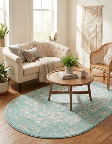 Aqua Arlington Oval Rug