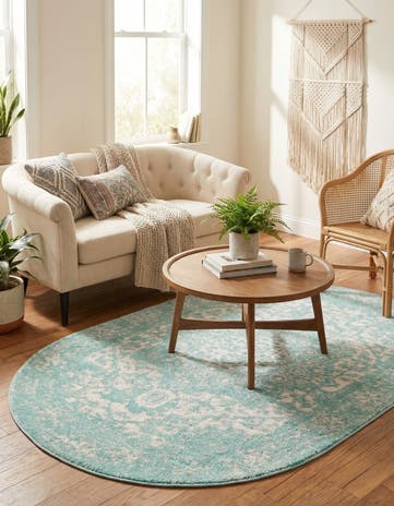 Aqua Arlington Oval Rug