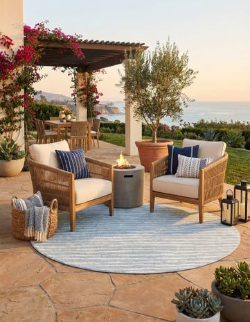 8' x 8' Easy-Clean Sabrina Soto Ola Indoor / Outdoor Round Rug