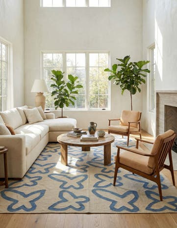 6' 8 x 9' 5 Hand Woven Kilim Modern Wool Rug