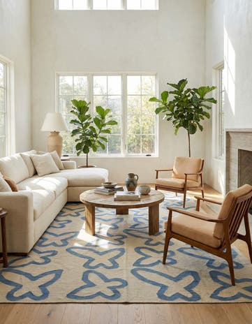 6' 8 x 9' 5 Hand Woven Kilim Modern Wool Rug