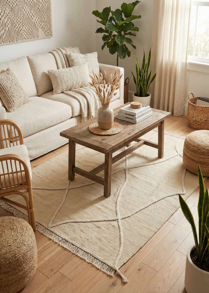 4' 3 x 6' Hand Knotted Moroccan Wool Rug