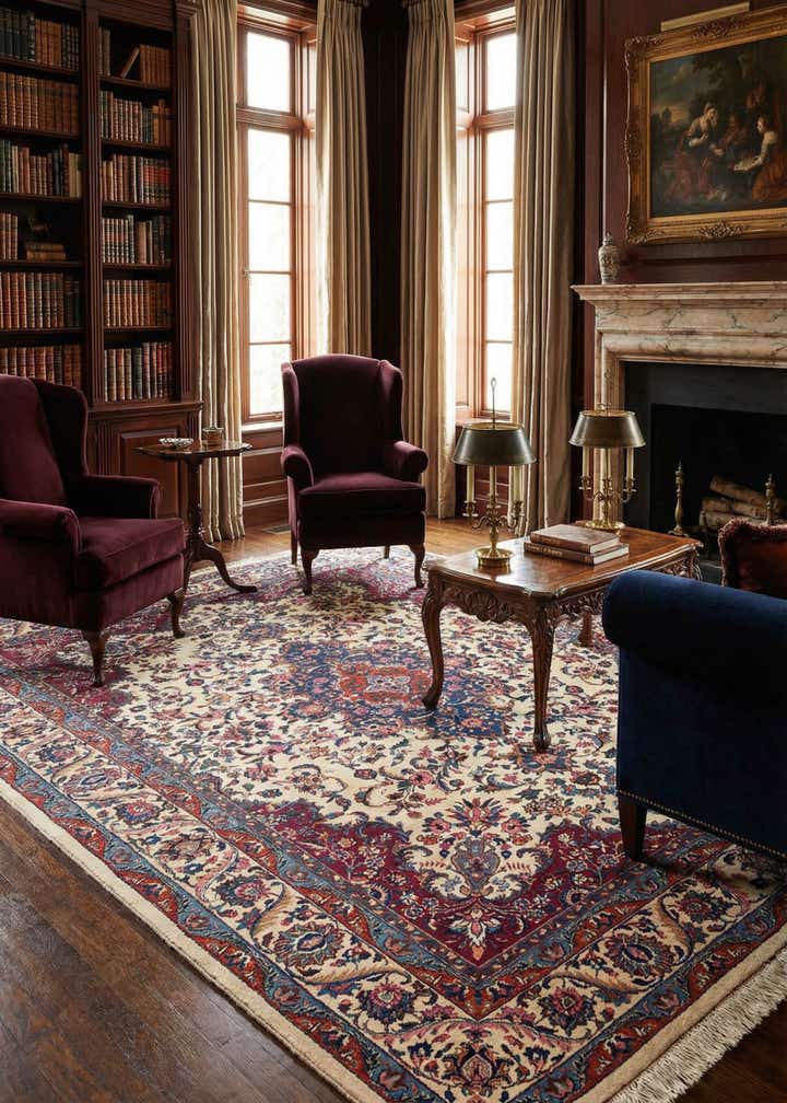 8' 2 x 11' 2 Mashad Wool Rug