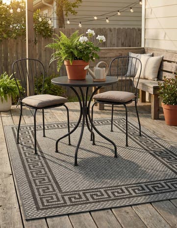 4' x 6' Easy-Clean Border Indoor / Outdoor Rug