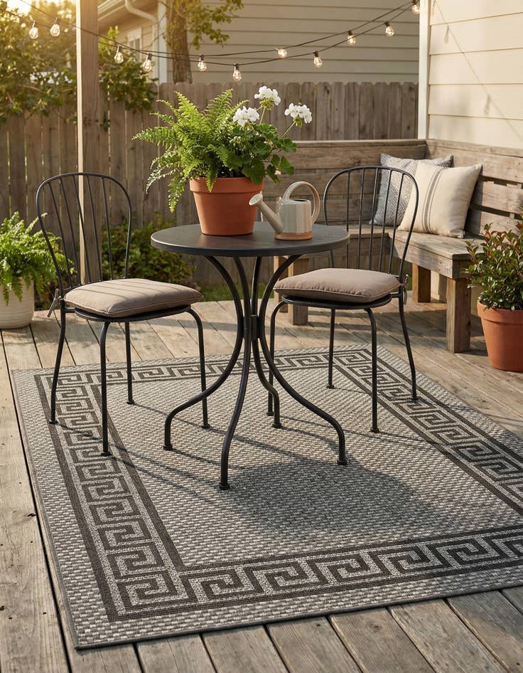 Detail image of  4' x 6'  Washable Border Indoor / Outdoor Rug