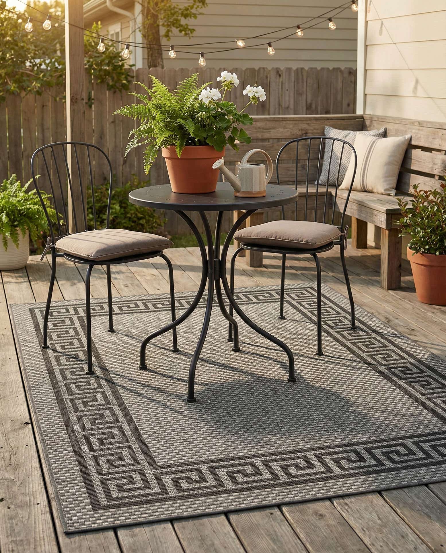 4' x 6' Easy-Clean Border Indoor / Outdoor Rug