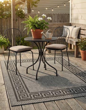 4' x 6' Easy-Clean Border Indoor / Outdoor Rug