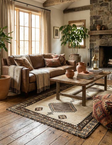 3' 9 x 7' Hand Knotted Shiraz-Gabbeh Persian Wool Rug