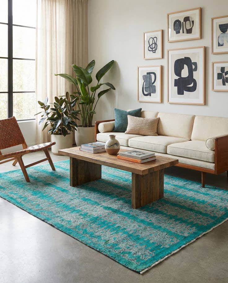 Detail image of 5' 4 x 7' Hand Knotted Darya Wool Rug