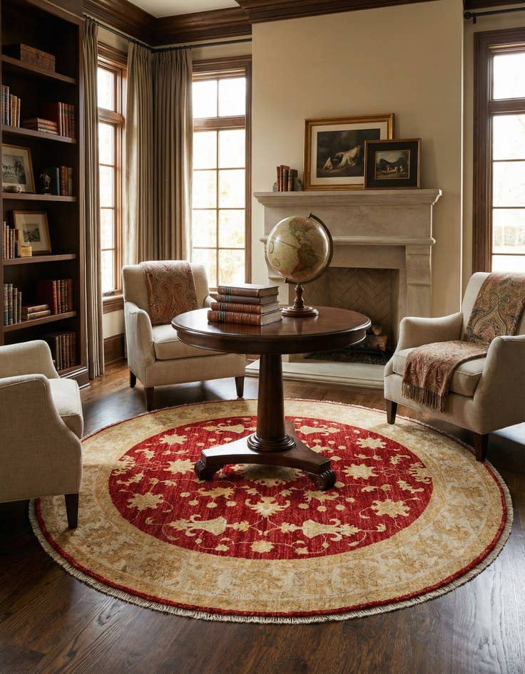 Detail image of  4' 10 x 4' 11 Kaizar Wool Round Rug