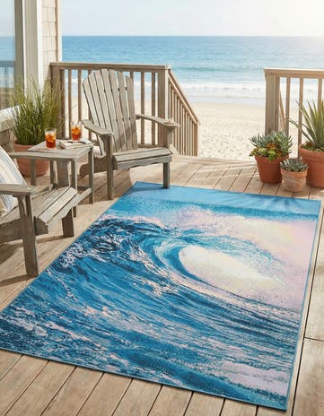 5' 3 x 8' Easy-Clean Modern Indoor / Outdoor Rug