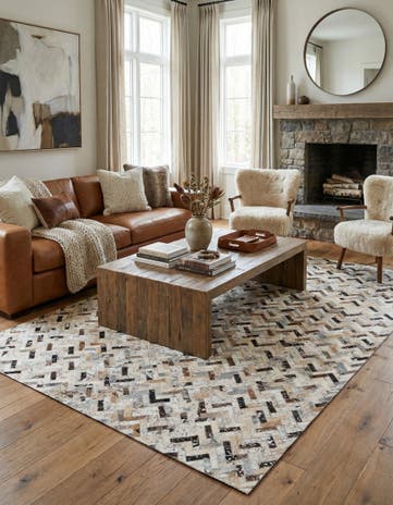 5' 2 x 7' 6 Cowhide Stocks Rug