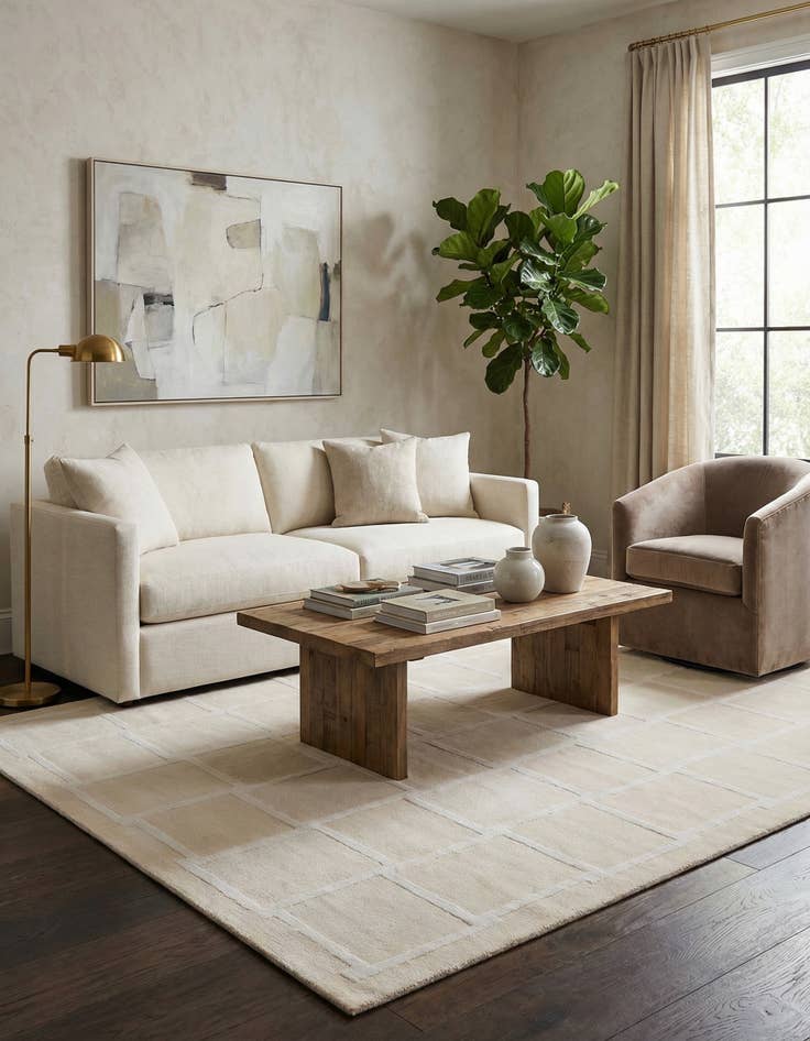 Detail image of 5' 7 x 8'  Hand Knotted Darya Wool Rug