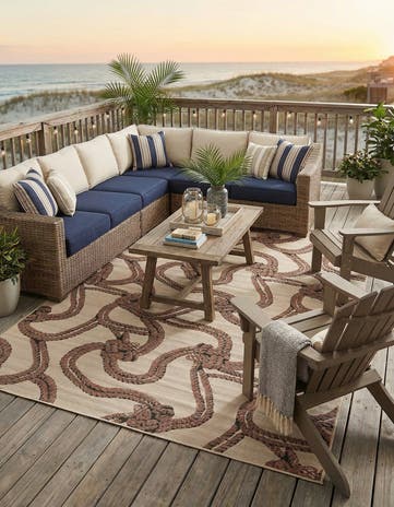 9' x 12' Easy-Clean Coastal Indoor / Outdoor Rug