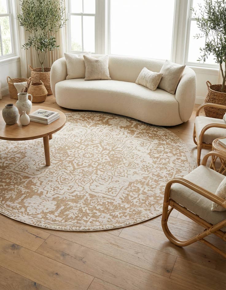 Detail image of 10' 8 x 10' 8 Easy-Clean Jill Zarin Dubai Indoor / Outdoor Round Rug