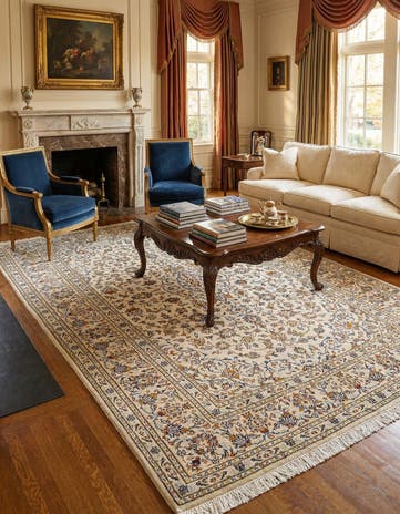6' 7 x 10' 2 Kashan Wool Rug