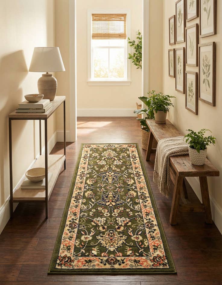 Detail image of 2' x 5' 3 Kashan Design Runner Rug