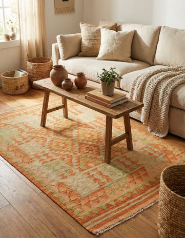 3' x 5' Hand Woven Kilim Waziri Wool Rug