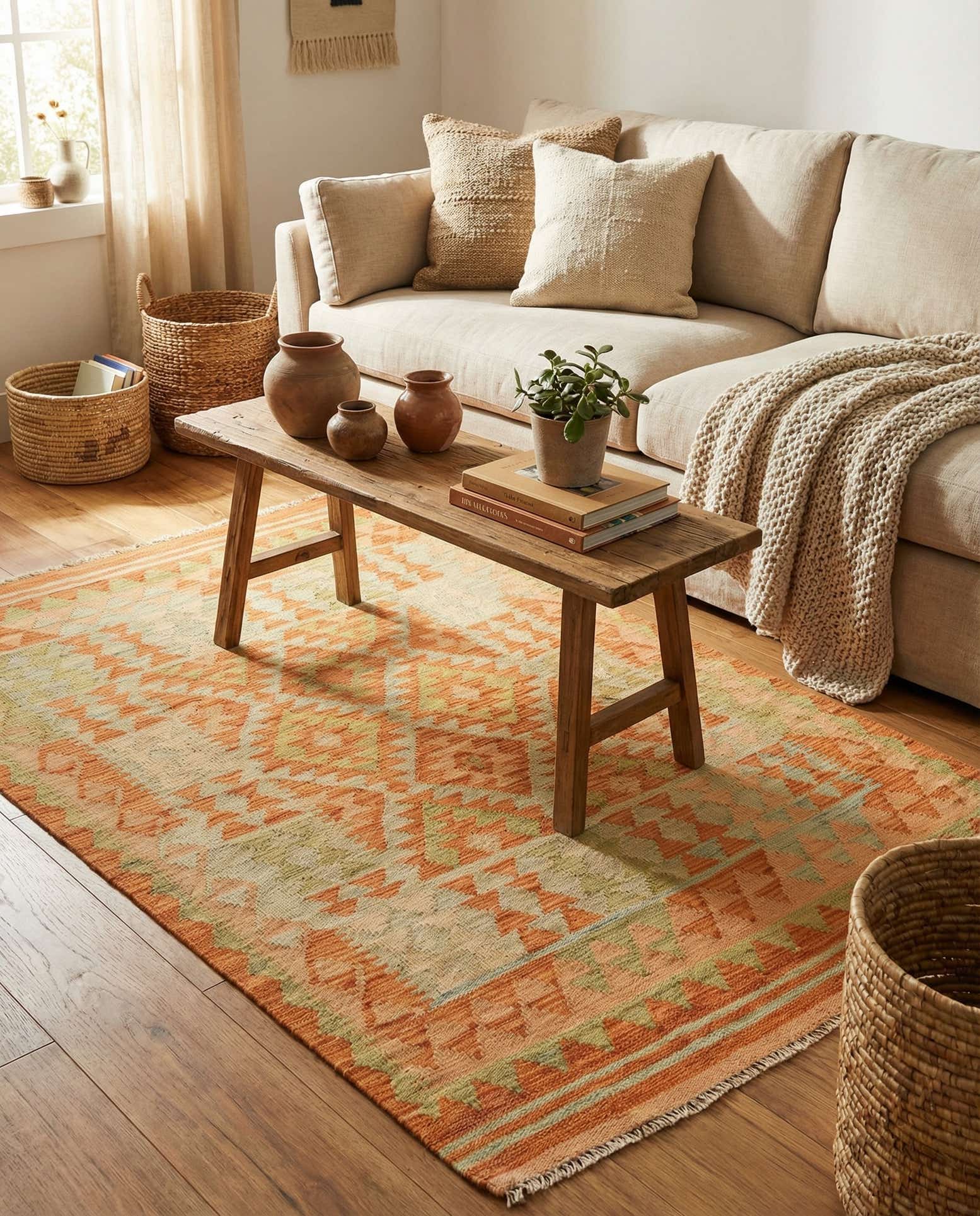 3' x 5' Hand Woven Kilim Waziri Wool Rug