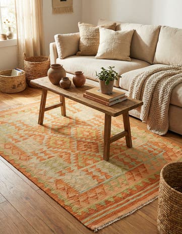 3' x 5' Hand Woven Kilim Waziri Wool Rug
