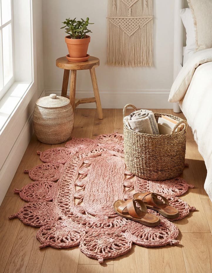 2' x 3' 1 Handmade Braided Jute Oval Rug
