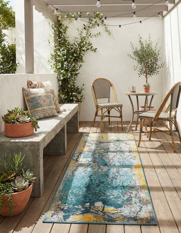 2' x 6' Easy-Clean Modern Indoor / Outdoor Runner Rug