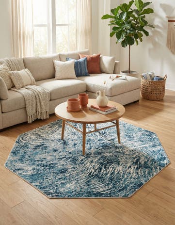 Blue Oasis Octagon Rug