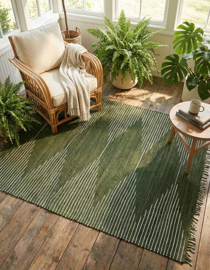 Detail image of 8' x 11'  Hand Woven Chindi Cotton Rug