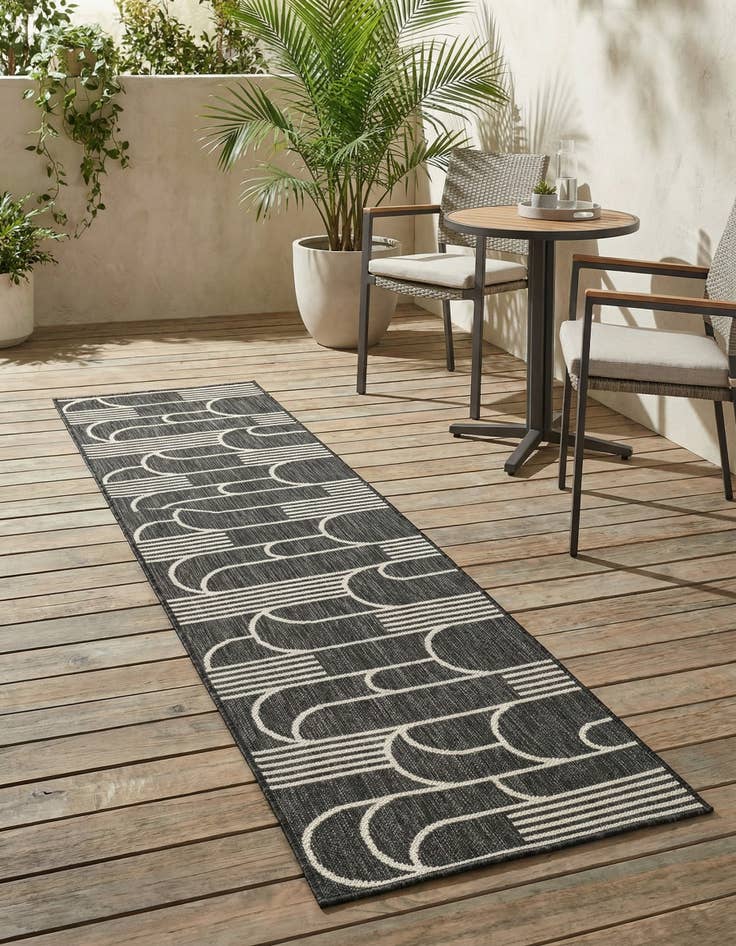 Detail image of 2' x 8' Easy-Clean Modern Indoor / Outdoor Runner Rug