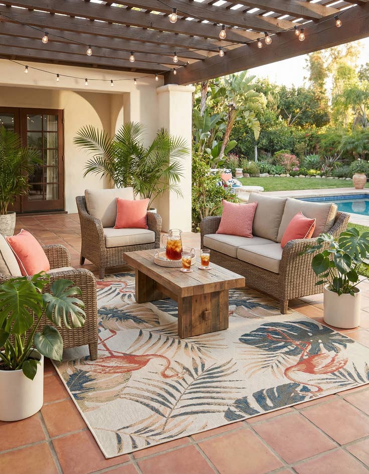 Detail image of 7' 10 x 10' Easy-Clean Baja Indoor / Outdoor Rug