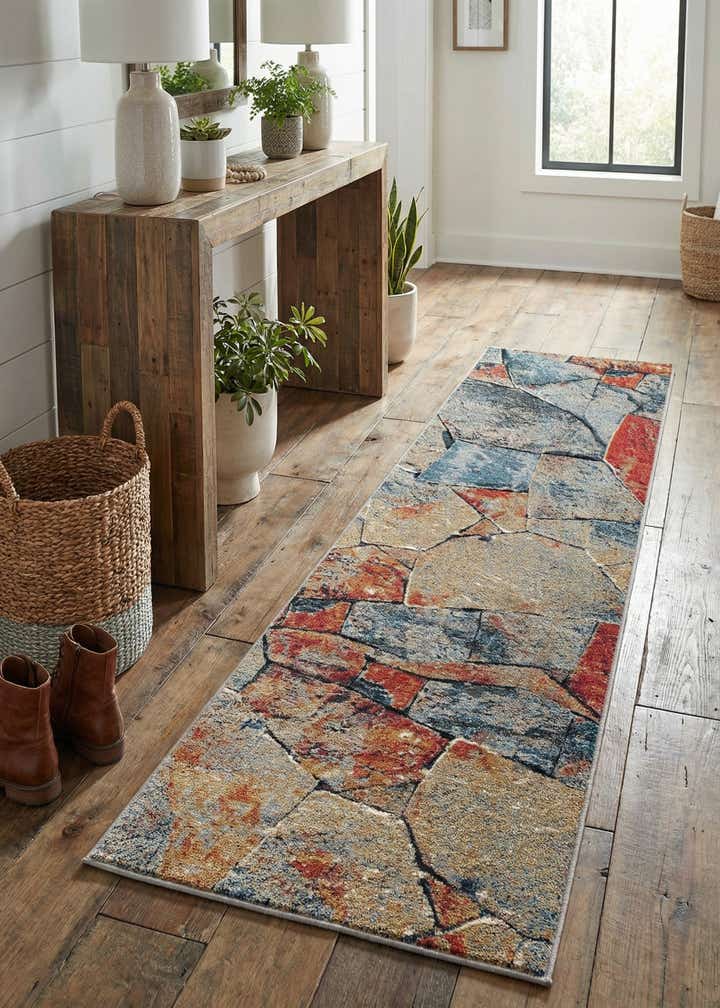 2' x 8' Easy-Clean Modern Indoor / Outdoor Runner Rug