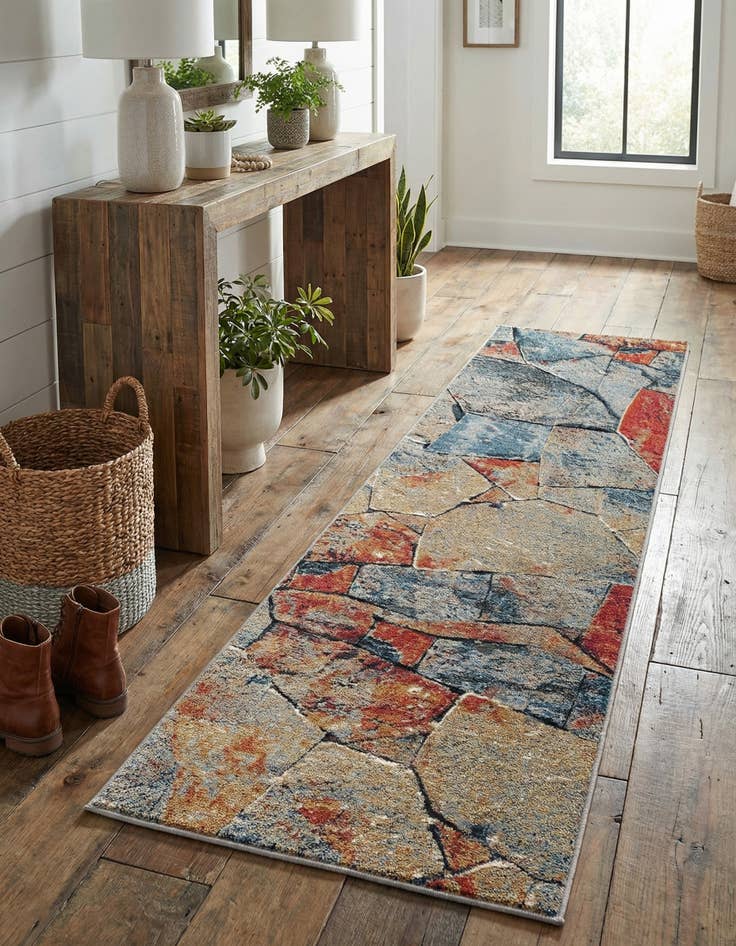 Detail image of 2' x 8'  Washable Modern Indoor / Outdoor Runner Rug