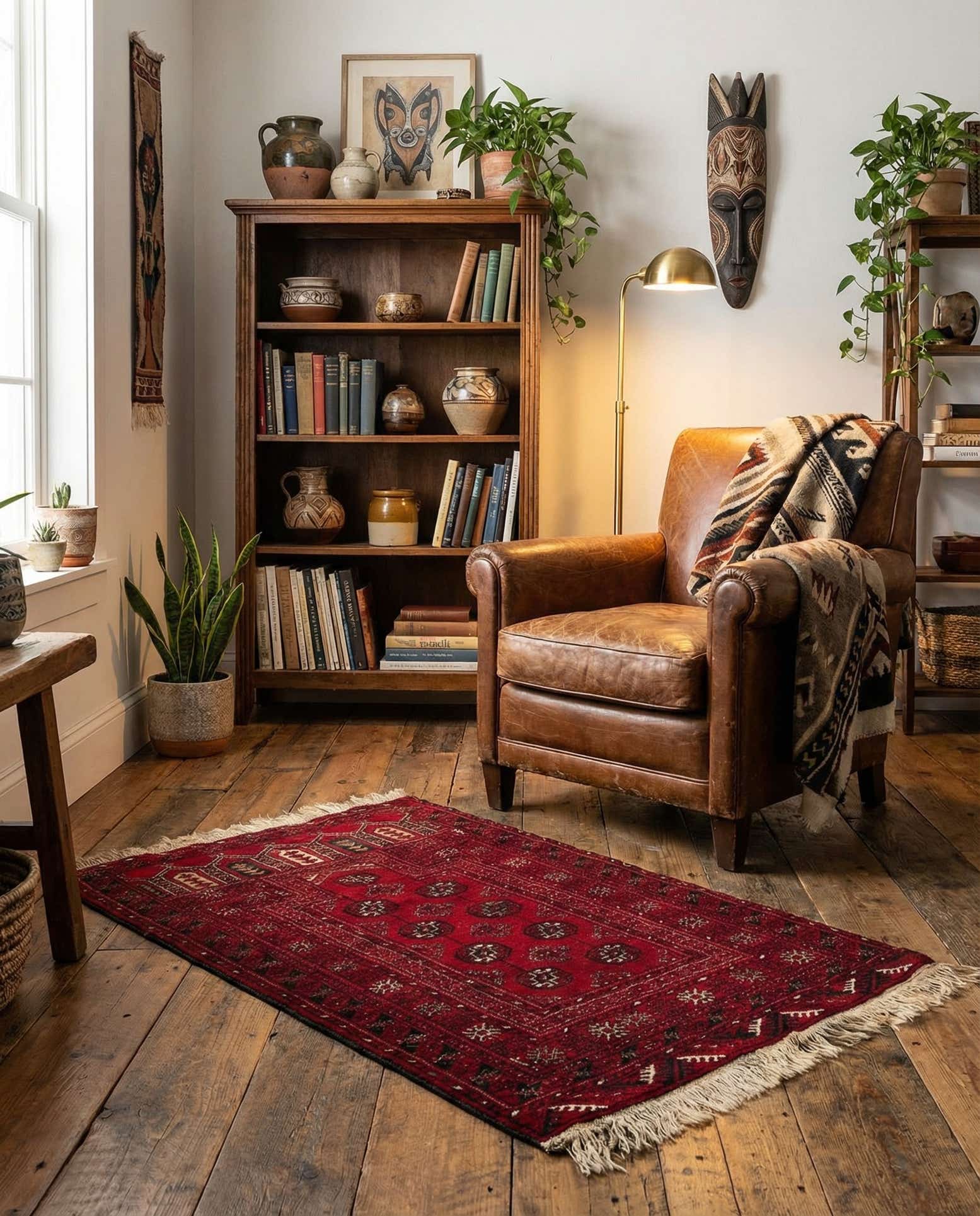 2' 6 x 3' 11 Hand Knotted Afghan Akhche Oriental Wool Rug