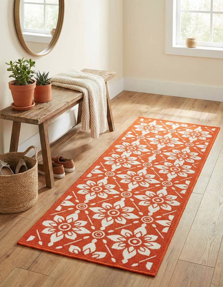 Detail image of  2' x 5'  Washable Lattice Indoor / Outdoor Runner Rug