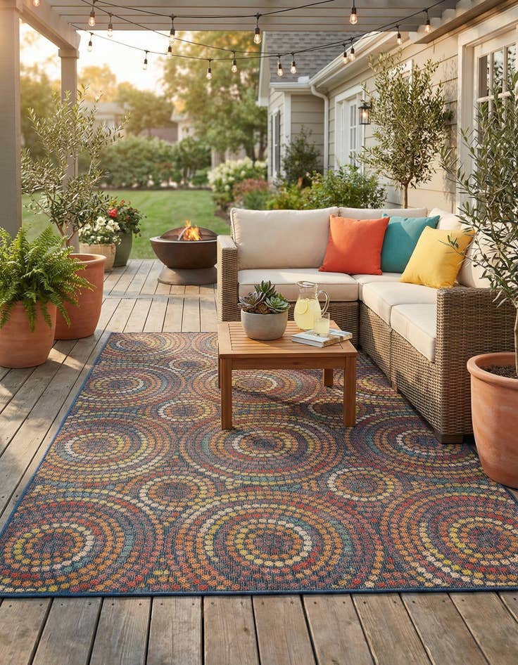 Detail image of 6' 1 x 9'  Washable Baja Indoor / Outdoor Rug