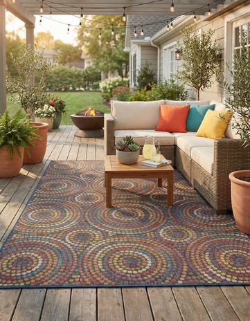 6' 1 x 9' Easy-Clean Baja Indoor / Outdoor Rug