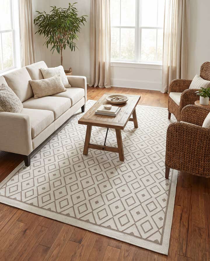 6' x 9' Easy-Clean Trellis Indoor / Outdoor Rug