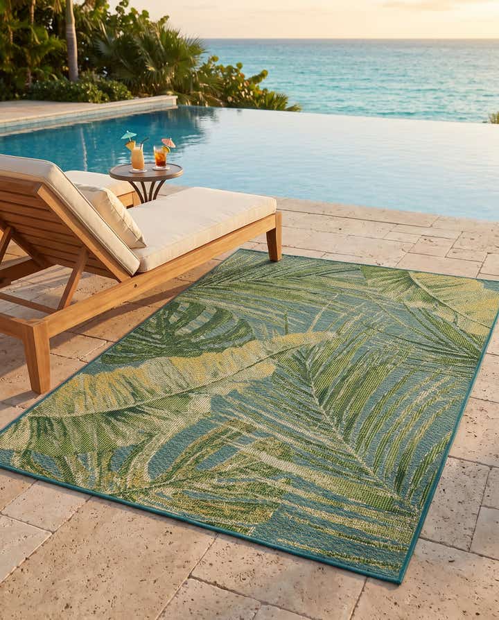 4' x 6' Easy-Clean Botanical Indoor / Outdoor Rug