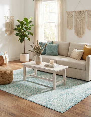 Jill Zarin Teal Uptown Cloisters Rug